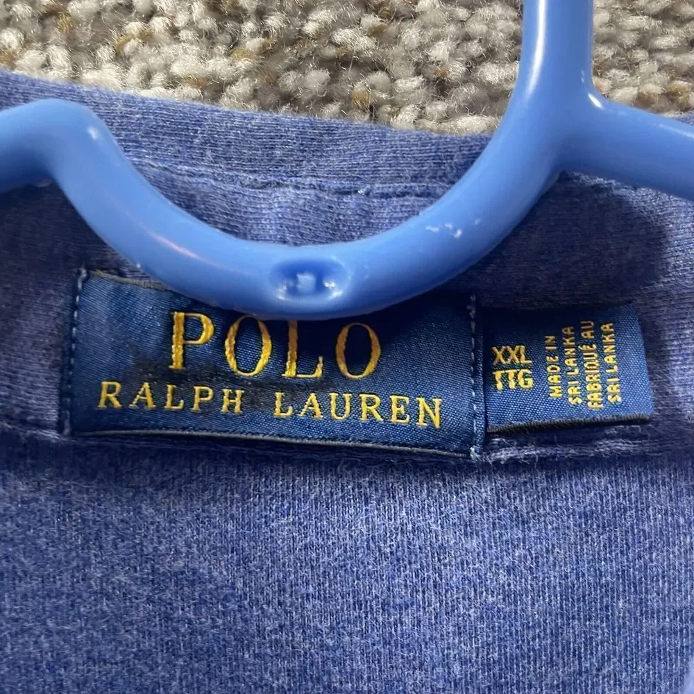 Polo Ralph Lauren Polo Shirt Mens 2XL‎ XXL Blue Rugby Pony Casual Cotton Logo
